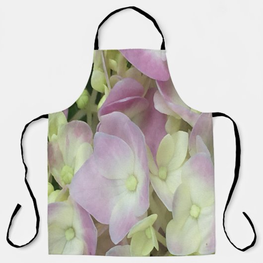 Antik Weiß und Dusty Pink Hydrangea Petals Schürze (Vorderseite)