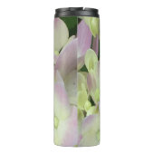 Antik Weiß und Dusty Pink Hydrangea Petals Thermosbecher (Rückseite)