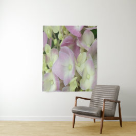 Antik Weiß und Dusty Pink Hydrangea Petals Wandteppich