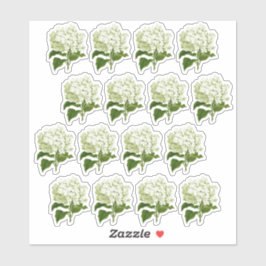 Antik weiße Hydrangea Blossom Stickers Aufkleber