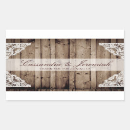 Antik weiße Spitze Hochzeitswasser Flaschenaufkleb Rechteckiger Aufkleber