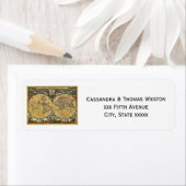 Antik-Weltkarte Weiße BG-Rücksendeadresse (Insitu)