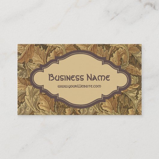 Antik William Morris Autmun Blätter Acanthus Visitenkarte (Vorderseite)