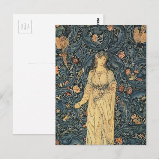 Antik William Morris Flora Postkarte (Vorne/Hinten)