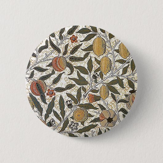 Antik William Morris Granatapfel Button (Vorderseite)