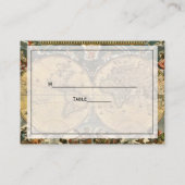 Antik World Map White #2 Escortkarten Platzkarte (Rückseite)