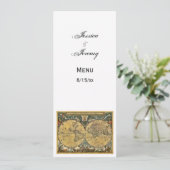 Antik World Map White #2 Menu Cards Einladung (Stehend Vorderseite)