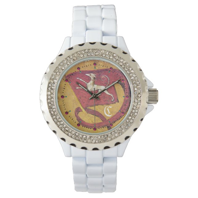 ANTIKAROTEN,GERICHTSKARTEN FLAG DES HUNDES MONOGRA ARMBANDUHR (Vorderseite)