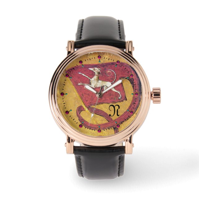 ANTIKAROTEN,GERICHTSKARTEN FLAG DES HUNDES MONOGRA ARMBANDUHR (Vorderseite)