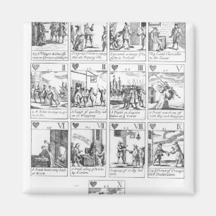 Antikatholische Spielkarten zum Gedenken Magnet