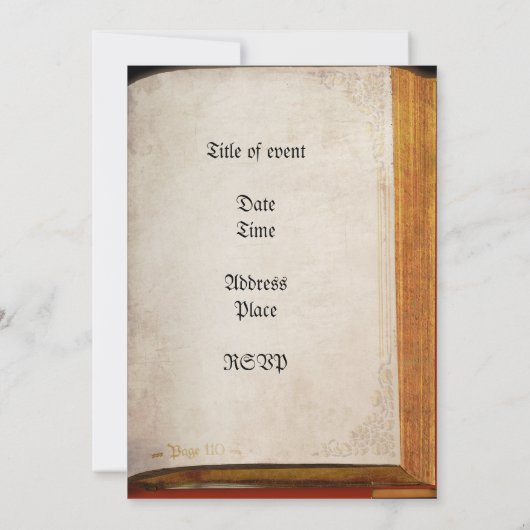 Antikbuch Einladung (Rückseite)