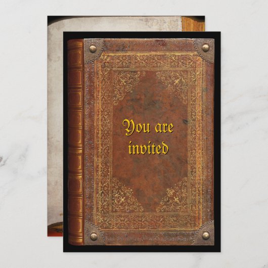 Antikbuch Einladung (Vorne/Hinten)