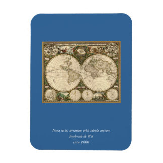 Antike 1660 Weltkarte von Frederick de Wit Magnet