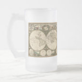 Antike 1660 Weltkarte von Frederick de Wit Mattglas Bierglas (Links)