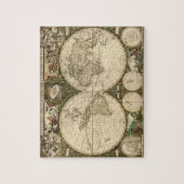 Antike 1660 Weltkarte von Frederick de Wit Puzzle (Vertikal)