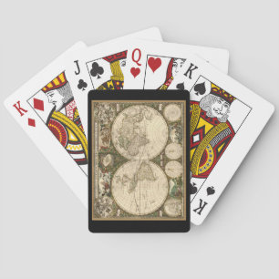 Antike 1660 Weltkarte von Frederick de Wit Spielkarten