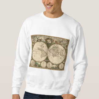Antike 1660 Weltkarte von Frederick de Wit Sweatshirt
