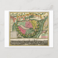 Antike 1730 Karte Danzig, Polen,