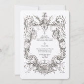 Antike 1745 Barock Rokoko Cartouche Einladung (Vorderseite)