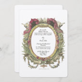 Antike 1755 Barock Rokoko Oval Einladung (Vorne/Hinten)