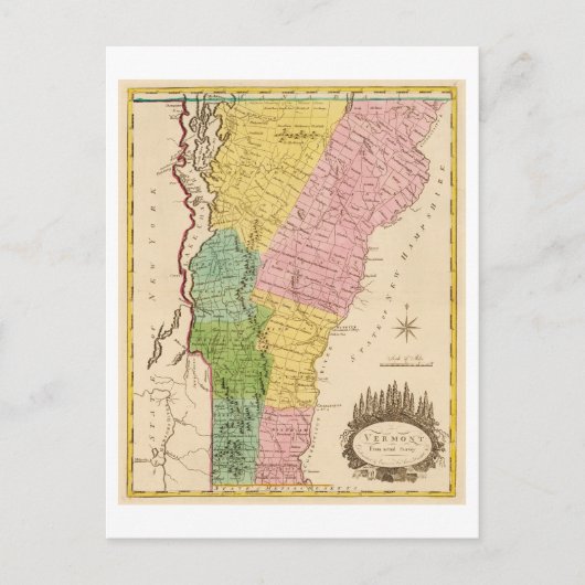 Antike 1815 Karte von Vermont (Vorderseite)