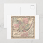 Antike 1868 Karte von Cincinnati (Vorne/Hinten)