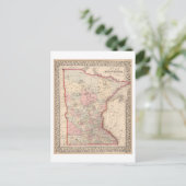 Antike 1868 Karte von Minnesota (Stehend Vorderseite)