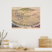 Antike 1885 Karte von El Paso, Texas, USA Poster (Küche)