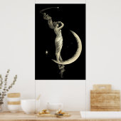 Antike 1889 Frau auf dem Mond Poster (Küche)
