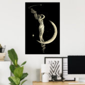 Antike 1889 Frau auf dem Mond Poster (Heimbüro)