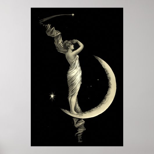 Antike 1889 Frau auf dem Mond Poster (Vorne)