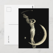 Antike 1889 Frauen auf der Monddruckerei Postkarte (Vorne/Hinten)