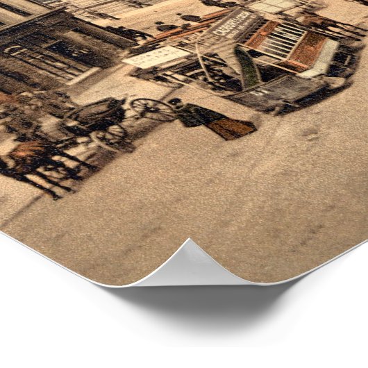 Antike 1890er Jahre Belfast Street-Szene Albert Me Poster (Ecke)