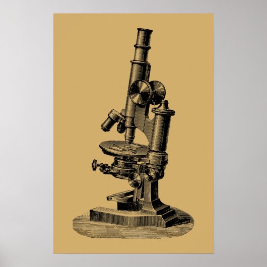 Antike 1892 Mikroskop "Steampunk" Art Poster (Vorne)