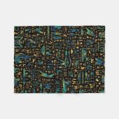 Antike ägyptische Hieroglyphen Marmor und Gold Fleecedecke (Vorderseite (Horizontal))