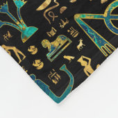 Antike ägyptische Hieroglyphen Marmor und Gold Fleecedecke (Ecke)