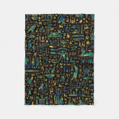 Antike ägyptische Hieroglyphen Marmor und Gold Fleecedecke (Vorderseite)