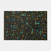 Antike ägyptische Hieroglyphen Marmor und Gold Fußmatte (Vorderseite)