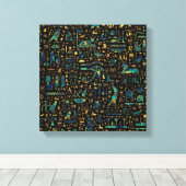 Antike ägyptische Hieroglyphen Marmor und Gold Leinwanddruck (Insitu (Holzboden))
