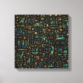 Antike ägyptische Hieroglyphen Marmor und Gold Leinwanddruck (Vorderseite)