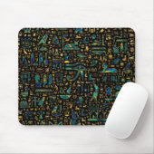 Antike ägyptische Hieroglyphen Marmor und Gold Mousepad (Mit Mouse)