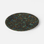 Antike ägyptische Hieroglyphen Marmor und Gold Pappteller (Schrägansicht)