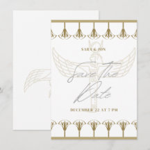 antike ägyptische Hochzeit Save the Date im Vintag