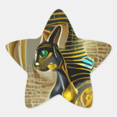 Antike ägyptische Katze Goddess Bastet AI Art Stern-Aufkleber (Vorderseite)