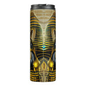 Antike ägyptische Katze Goddess Bastet AI Art Thermosbecher (Rückseite)