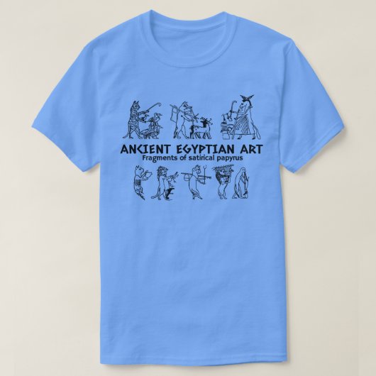 Antike ägyptische Kunstfragmente Satirepapyrus T-Shirt (Design vorne)