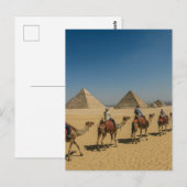 Antike ägyptische Pyramiden Wüstenkamelritt Postkarte (Vorne/Hinten)