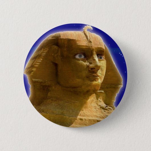 Antike ägyptische Sphinx im Gizeh Art Design Button (Vorderseite)