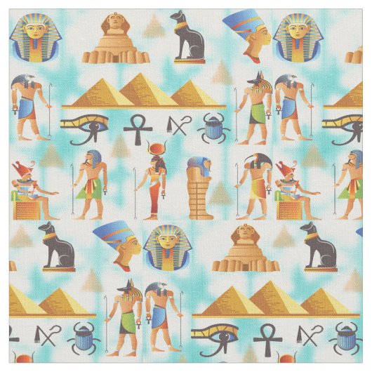 Antike ägyptische Symbole und Icons Stoff (Nahaufnahme)