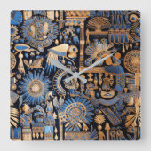 Antike ägyptische Textilmauer-Uhr Quadratische Wanduhr (Vorderseite)